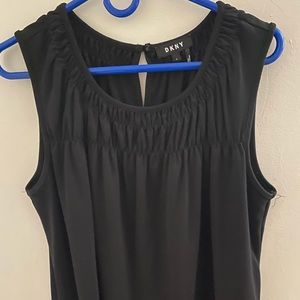 DKNY sleeveless smocked top